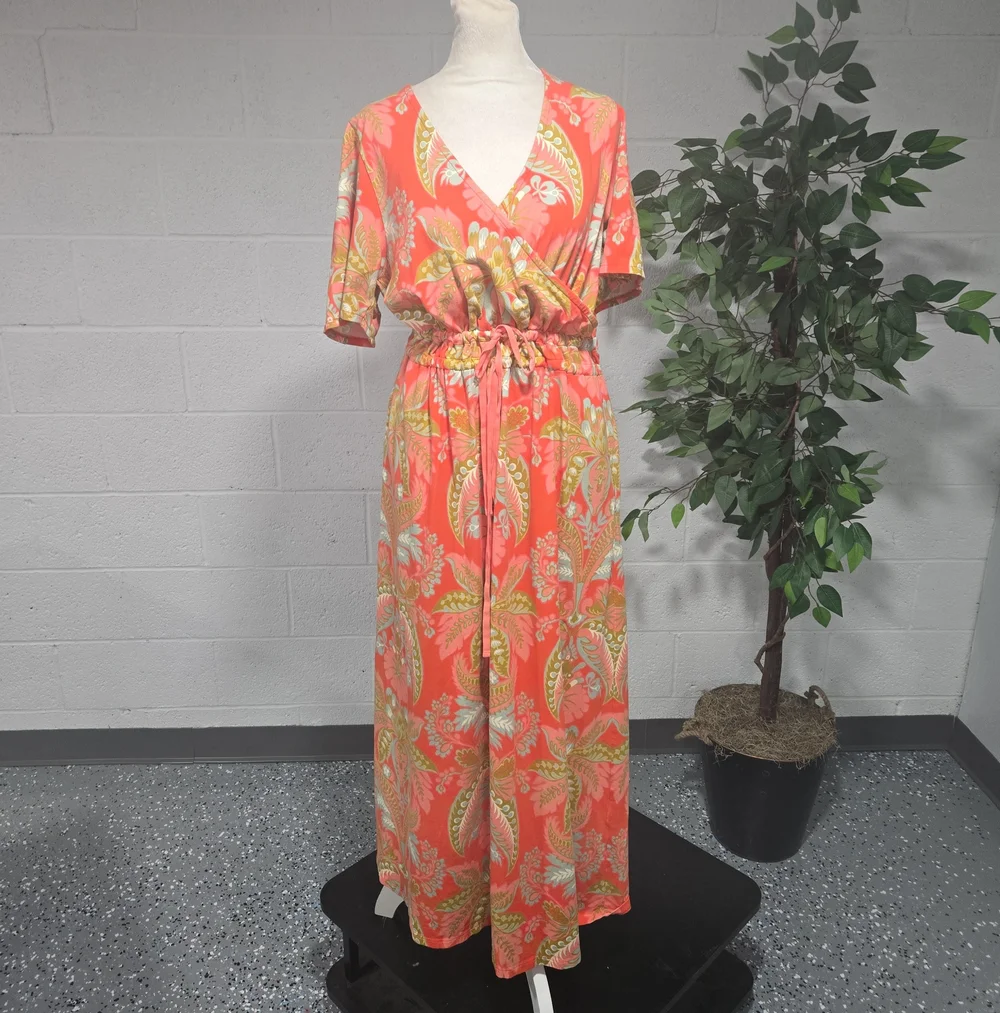 Spartina Lea Midi Dress Floral Garden Coastal Colorful Womens Large - Picture 5 of 12